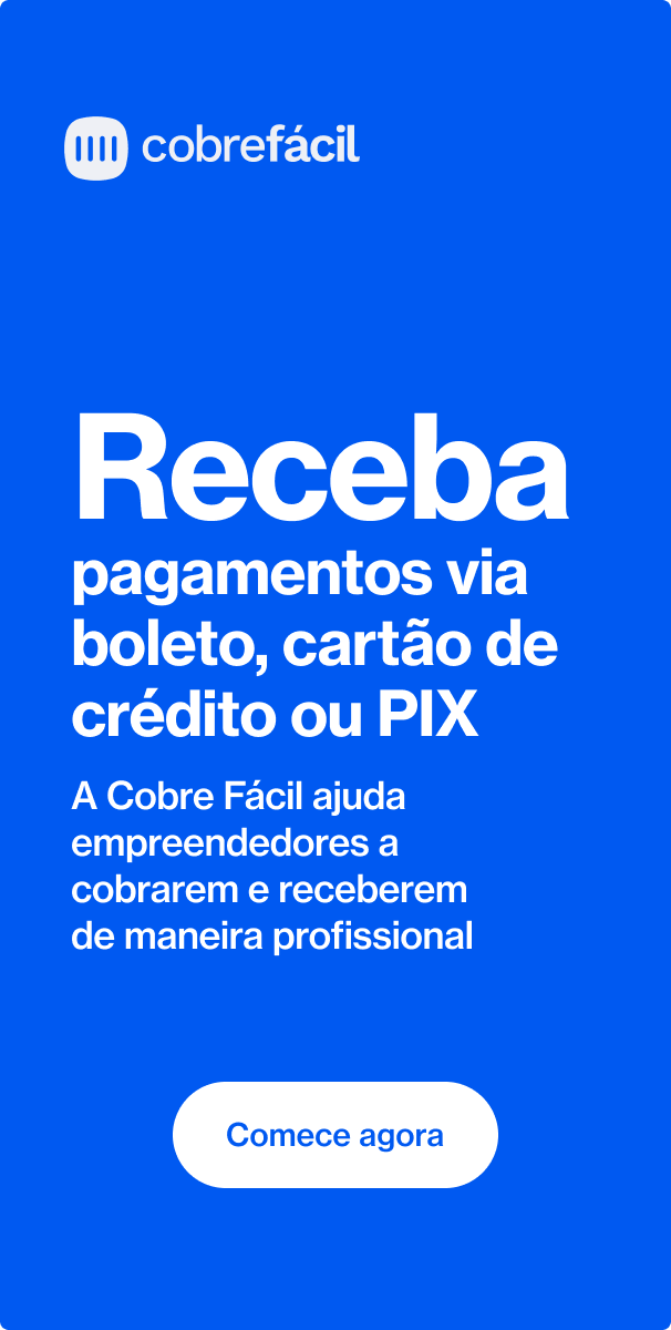 Receba pagamentos via boleto, cartão de crédito ou PIX