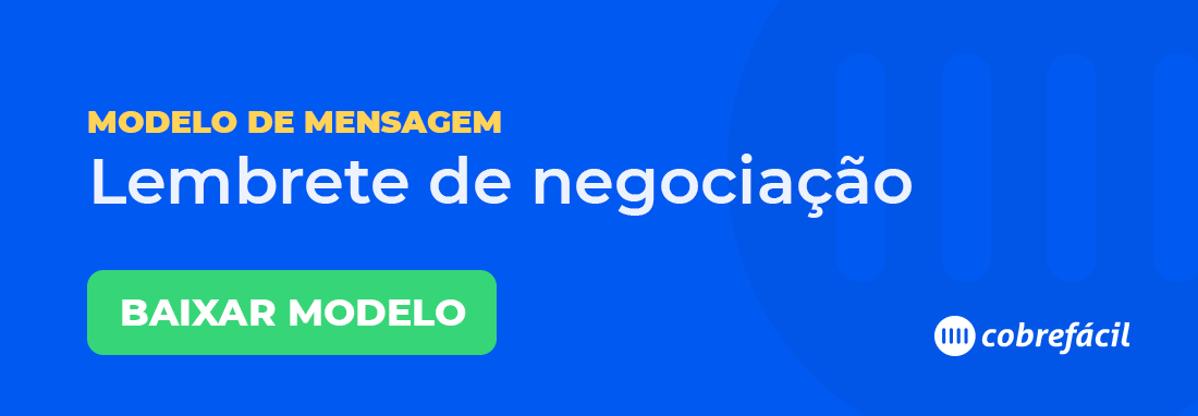 Modelo de lembrete de negociação